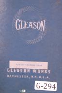 Gleason-Gleason Operators Instruction No 104 Angular Hypoid Tester Manual Year (1956)-#104-No. 104-01